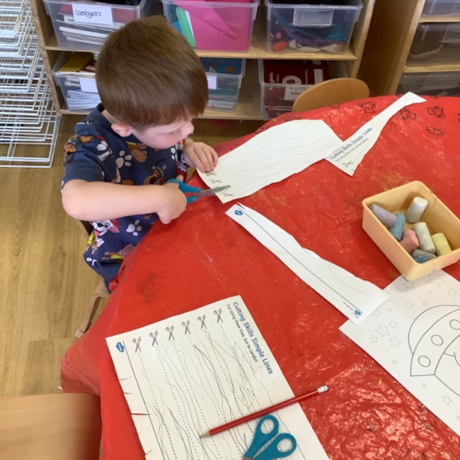 Child doing crafts