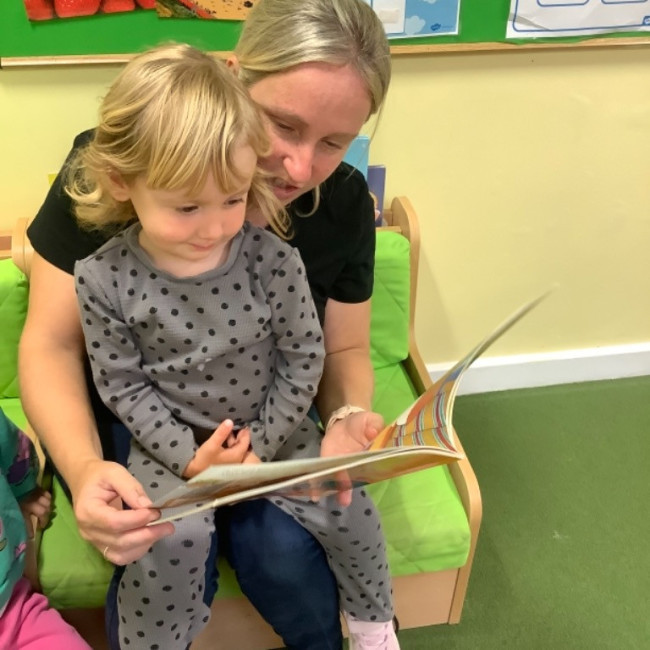 reading a book