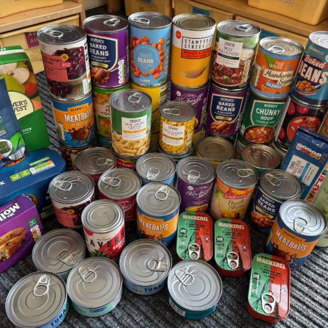 Cans of food