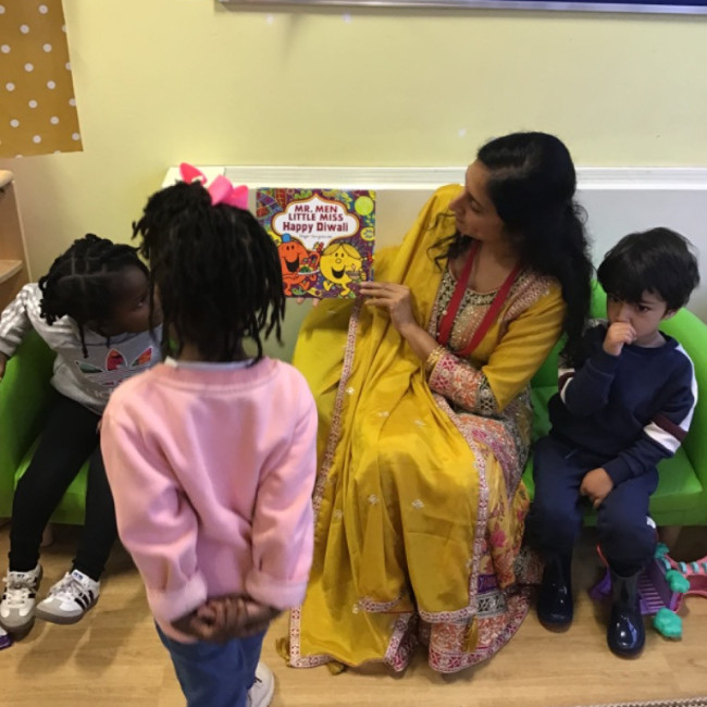 Children listening to a story
