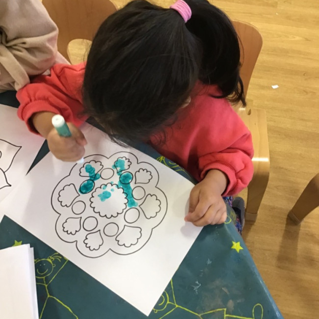 Child painting