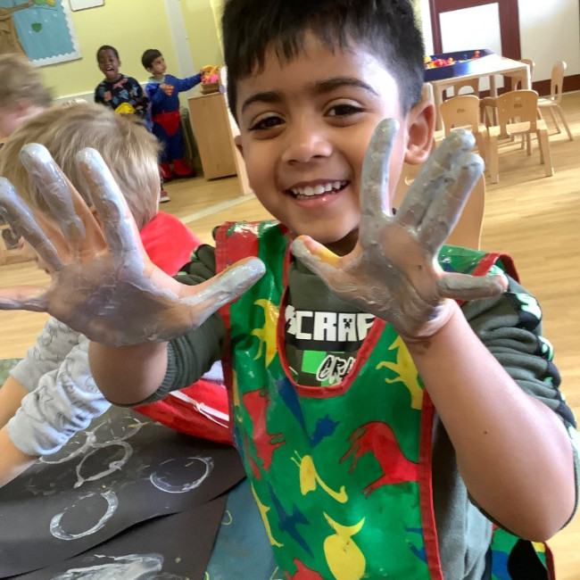 Child with messy hands