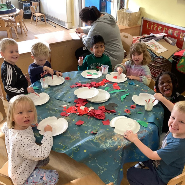 Children doing crafts