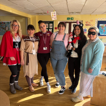 leaders dressing up for World Book day