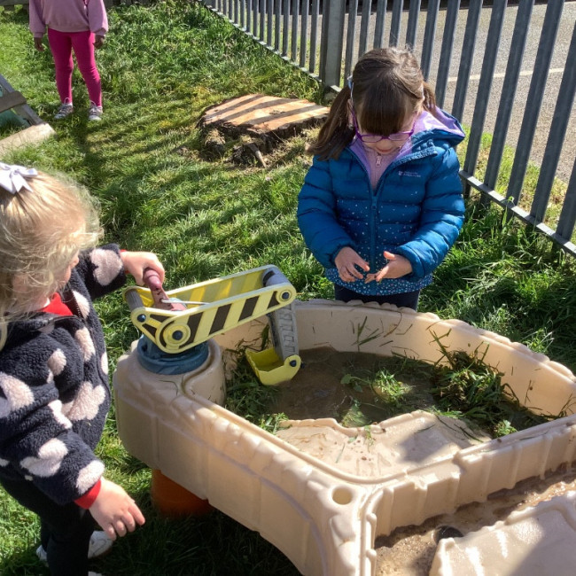Children playing in the garden 