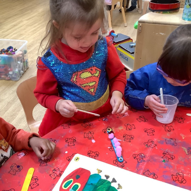 Children doing crafts 