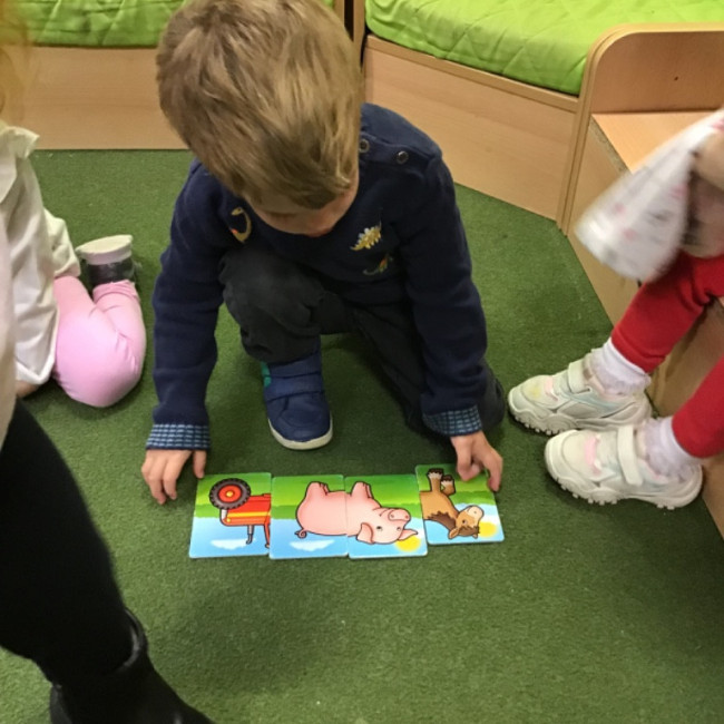 Child playing a game. 