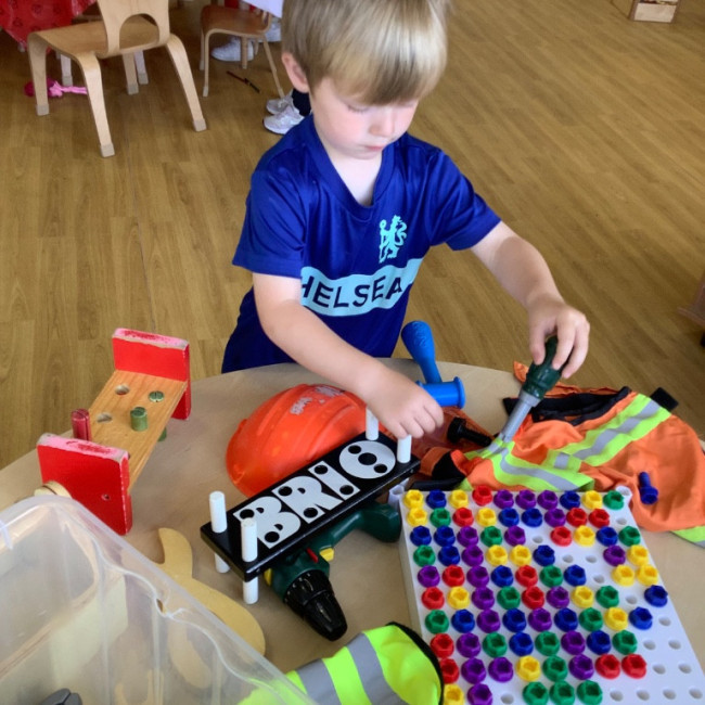 A child playing a game. 