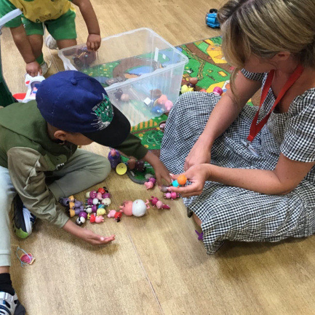 A teacher and a child 