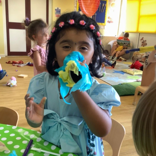 A child with a craft 