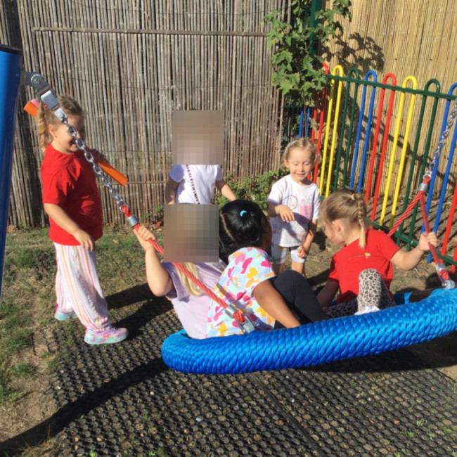 Child on playground equipment 