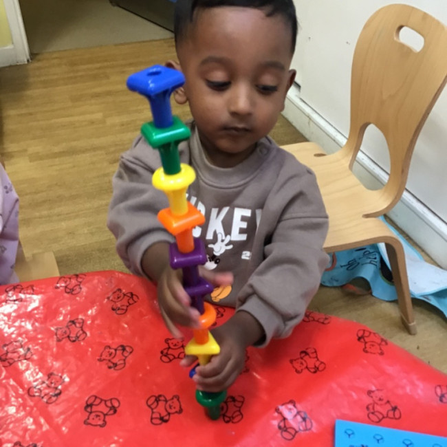 A child with a toy 