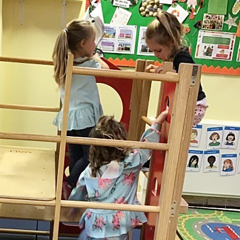 Children on the climbing frame